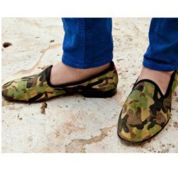 NEW! Del Toro Green Camo Suede Slippers Men\'s 8